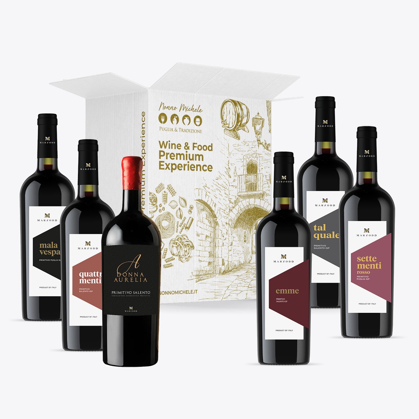 Box Regalo da 6 Vini Primitivo Pugliese 750ml "I Premiati" Limited Edition