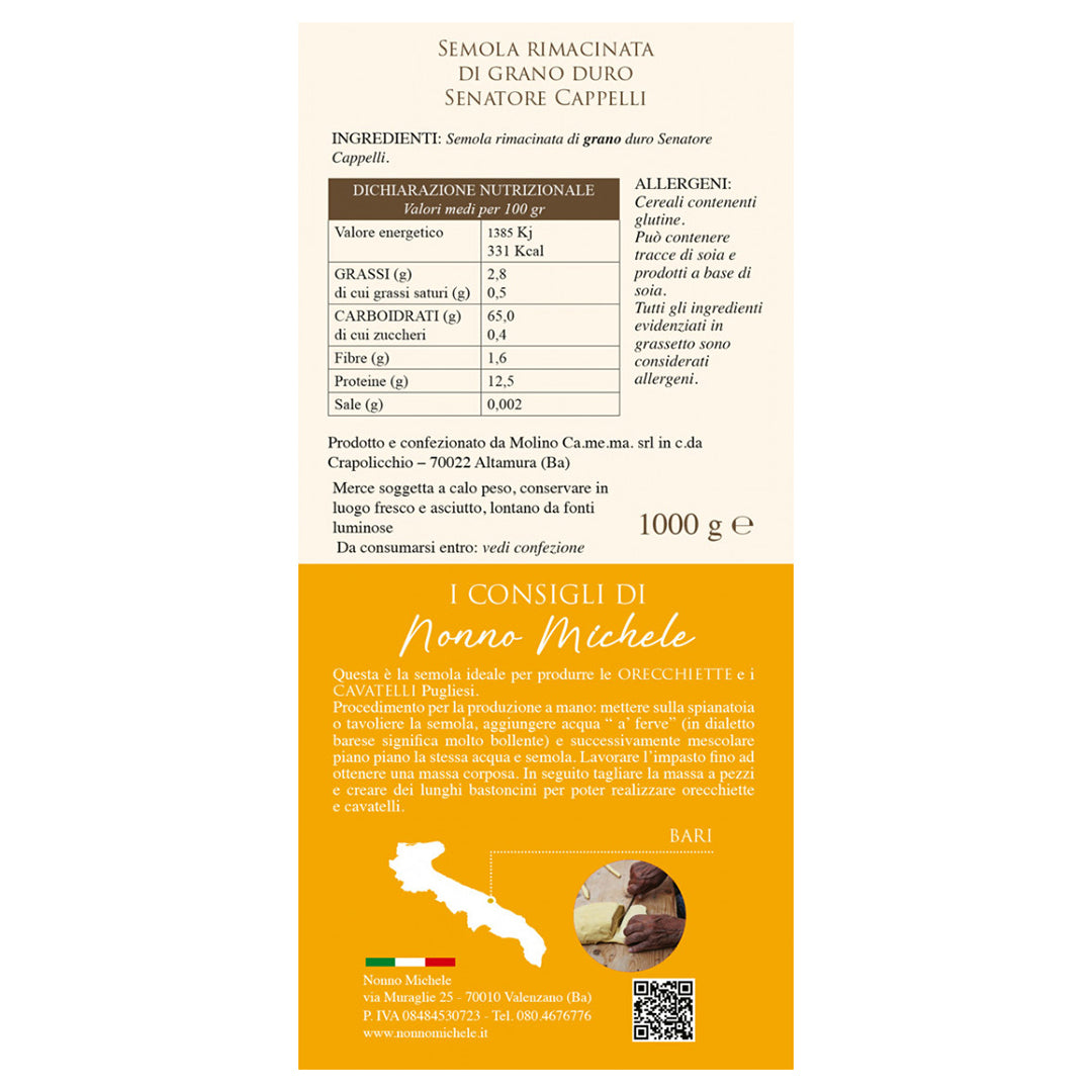 Farina del Nonno - Semola Rimacinata di Grano Duro 1000g