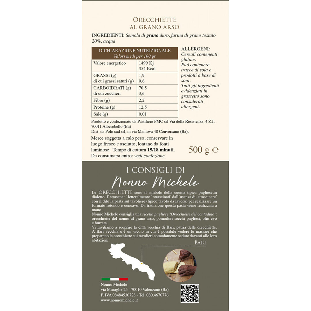 Orecchiette del Nonno Tradizionali - Al Grano Arso 500g