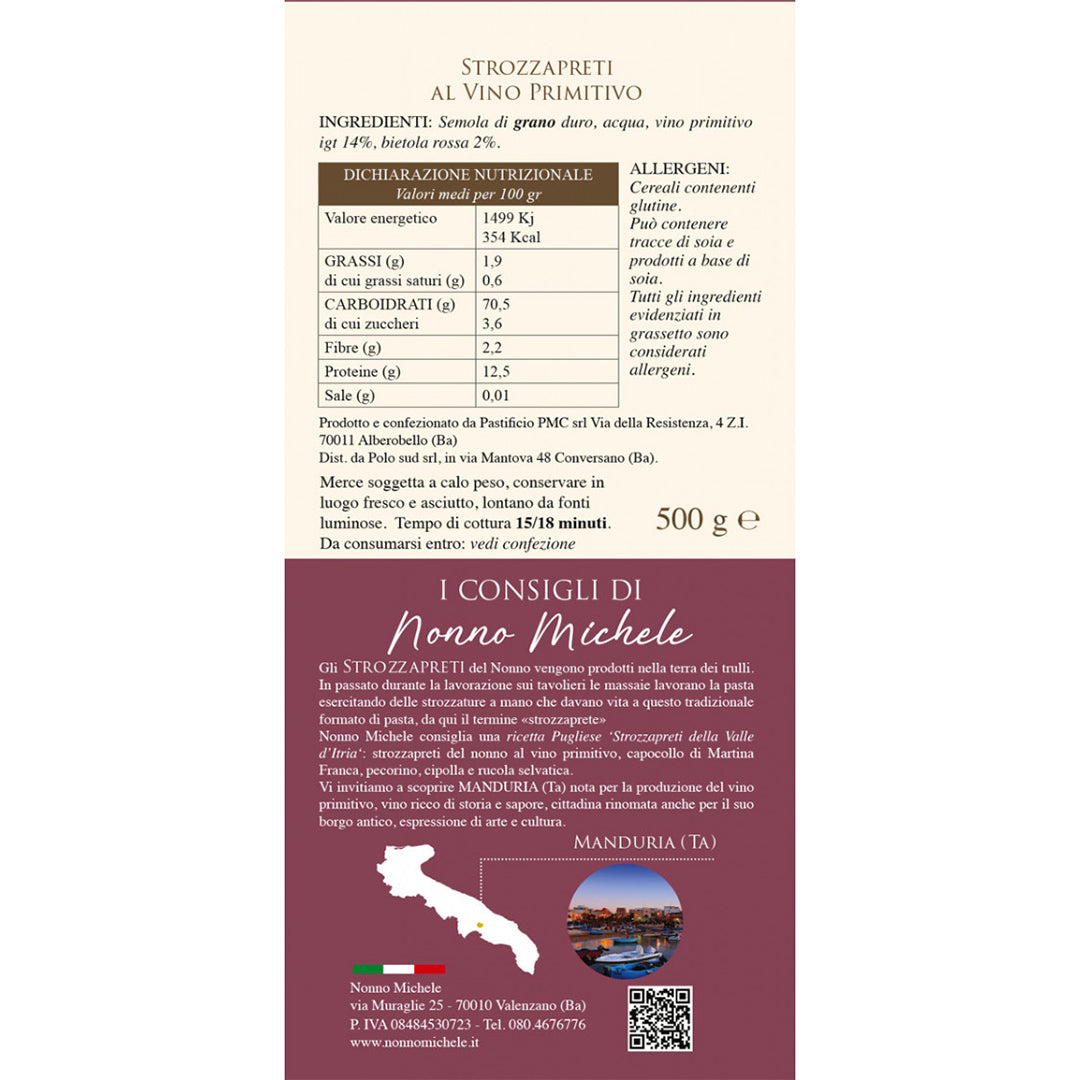 Strozzapreti del Nonno - Al Rosso Primitivo 500g