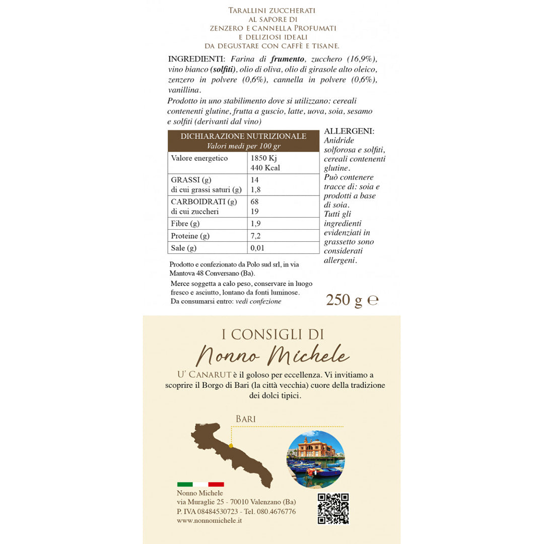 U' Canarut - Tarallini Dolci con Zenzero e Cannella 250g