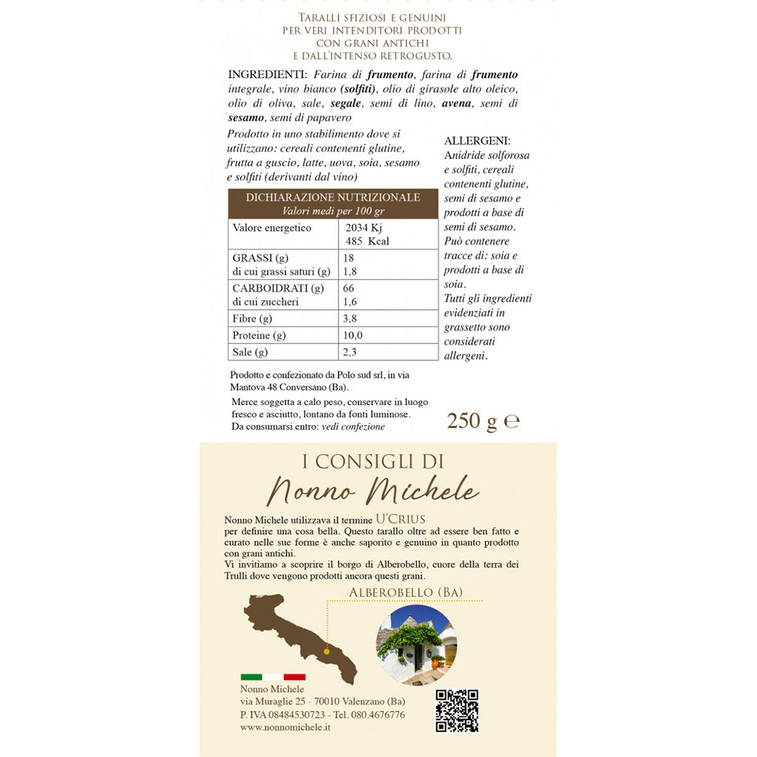 U' Crius - Taralli ai Cereali di Puglia 250g