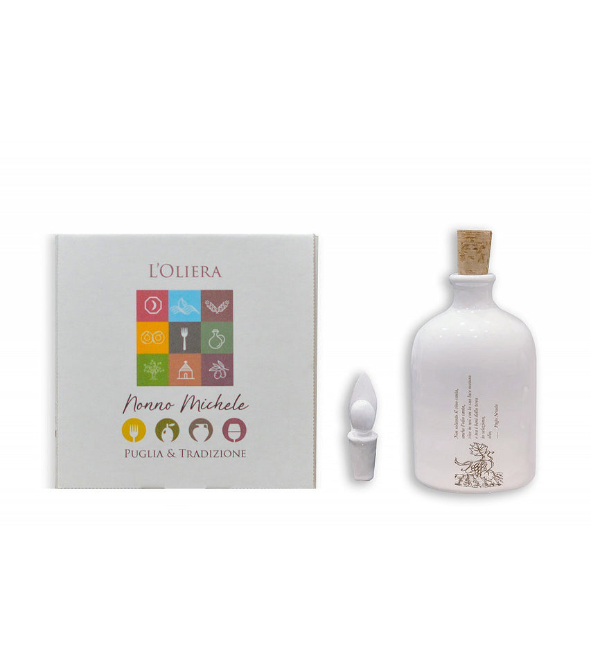 Box Regalo un Sacco di Puglia "Sapori di Masseria" con l'Oliera 200 ml - Pasta e Taralli Tipici Pugliesi