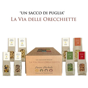 Box Regalo un Sacco di Puglia - La Via Delle Orecchiette - Prodotti Tipici Pugliesi 8 Pezzi
