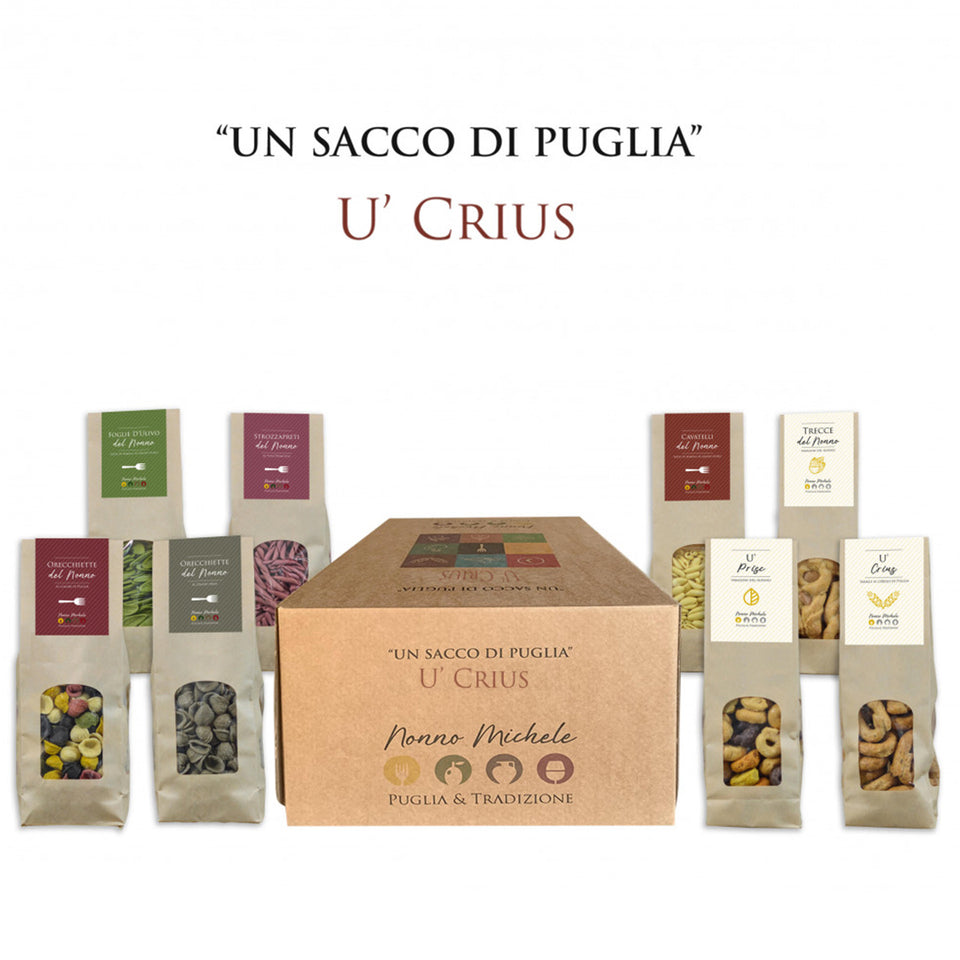 Box Regalo un Sacco di Puglia - U' Crius - Prodotti Tipici Pugliesi 8 Pezzi