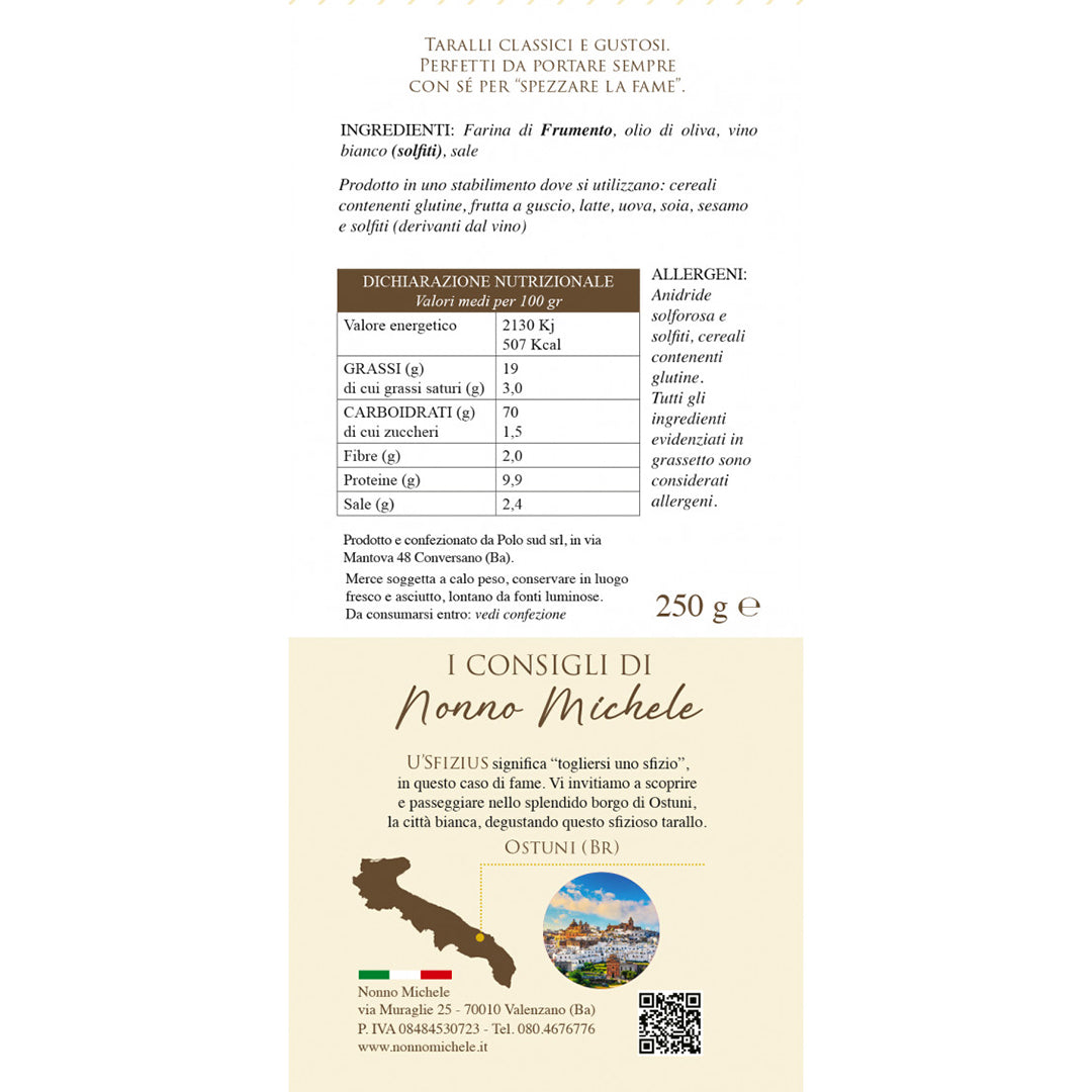 U' Sfizius - Taralli Croccanti Tradizionali Puglia 250g